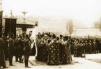 Slavnostní přísaha a svěcení praporu České družiny na Sofijském náměstí v Kyjevě, 28. září 1914